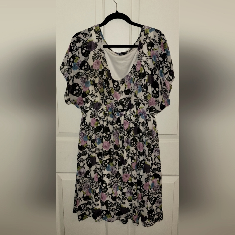 Skull Floral Multi color Dress Torrid